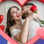 Moldura para foto romântica no Dia dos Namorados