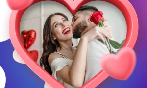 Moldura para foto romântica no Dia dos Namorados