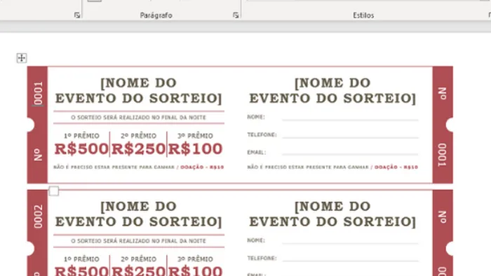 como fazer uma rifa no word f4d94251