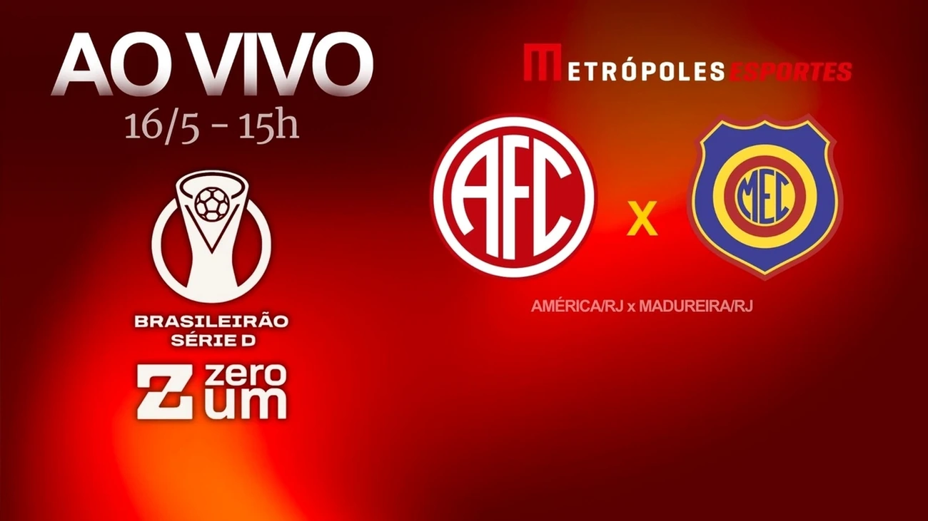 Assista agora Série D ZeroUm: Metrópoles transmite América-RJ x Madureira-RJ ao vivo hoje