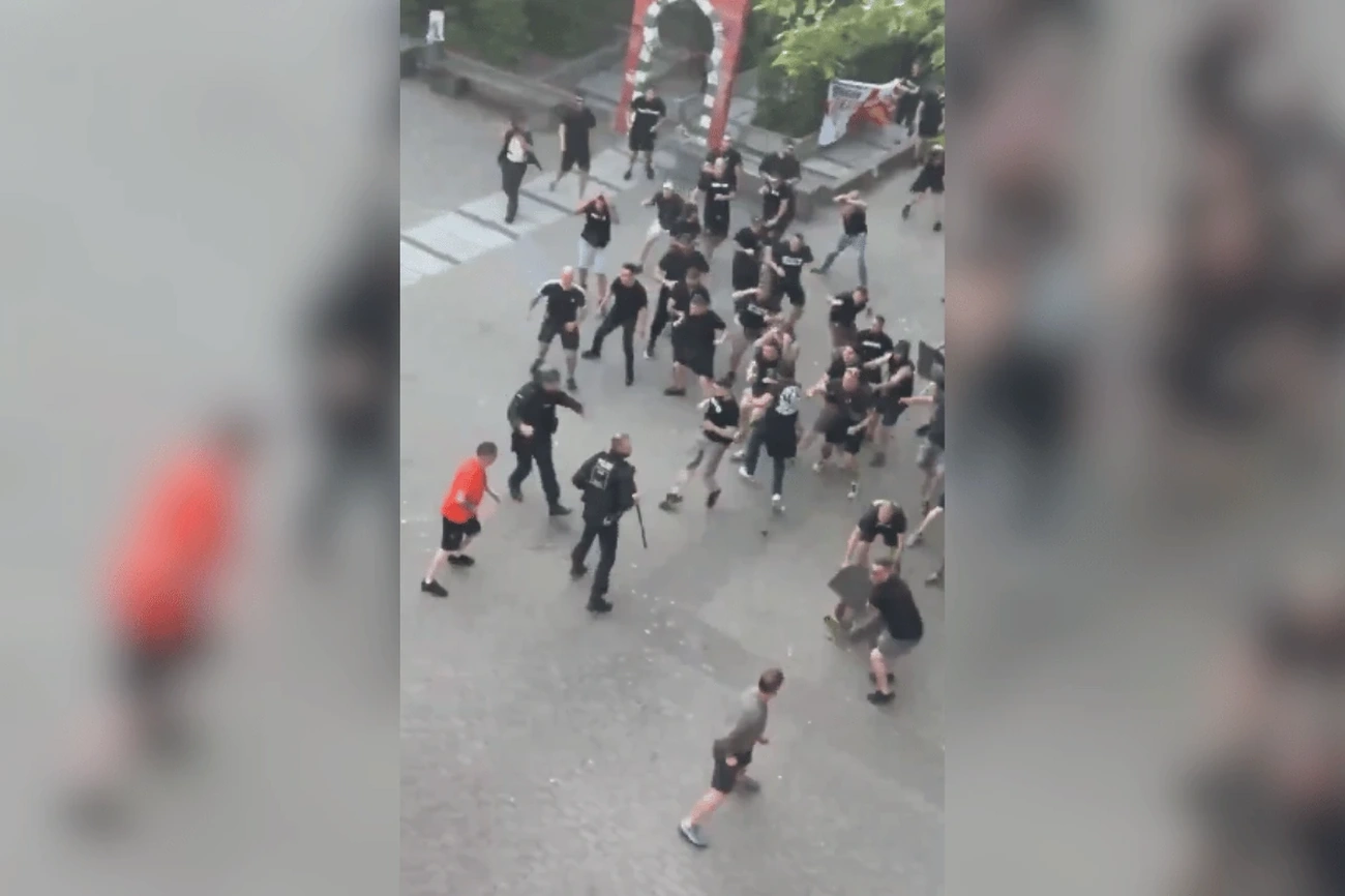 Rayo Vallecano and Crystal Palace Fans Clash in Leipzig Streets Today
